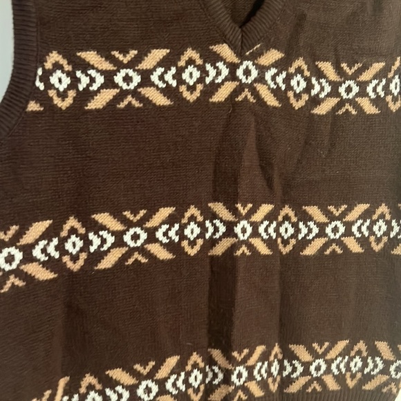 Vintage 70s Towne and King Brown Sweater Vest Large - Picture 3 of 4